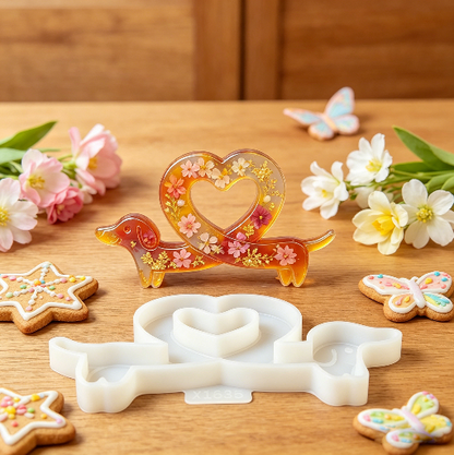 Heart Dachshund Ornament Resin Mold