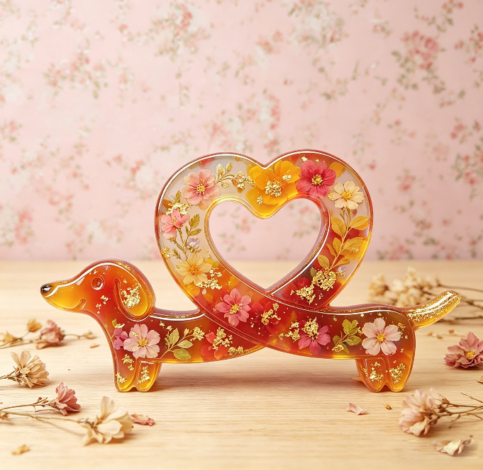 Heart Dachshund Ornament Resin Mold