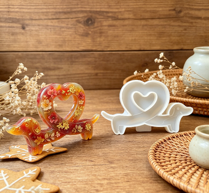Heart Dachshund Ornament Resin Mold