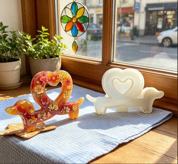 Heart Dachshund Ornament Resin Mold