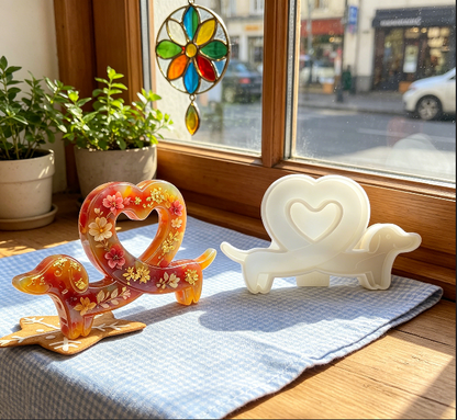 Heart Dachshund Ornament Resin Mold
