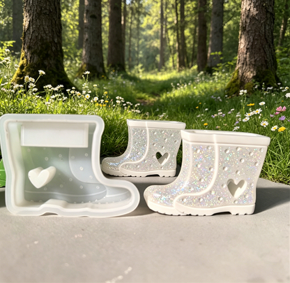 Hollow Rainboot-Shaped Vase Resin Mold