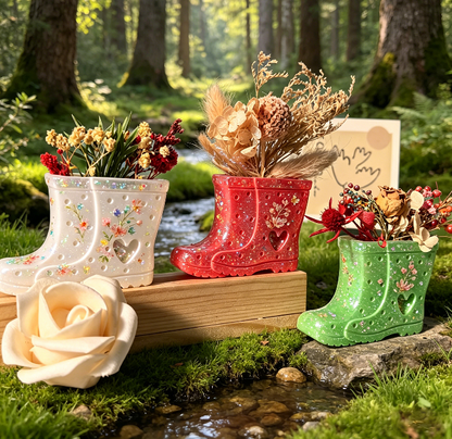 Hollow Rainboot-Shaped Vase Resin Mold