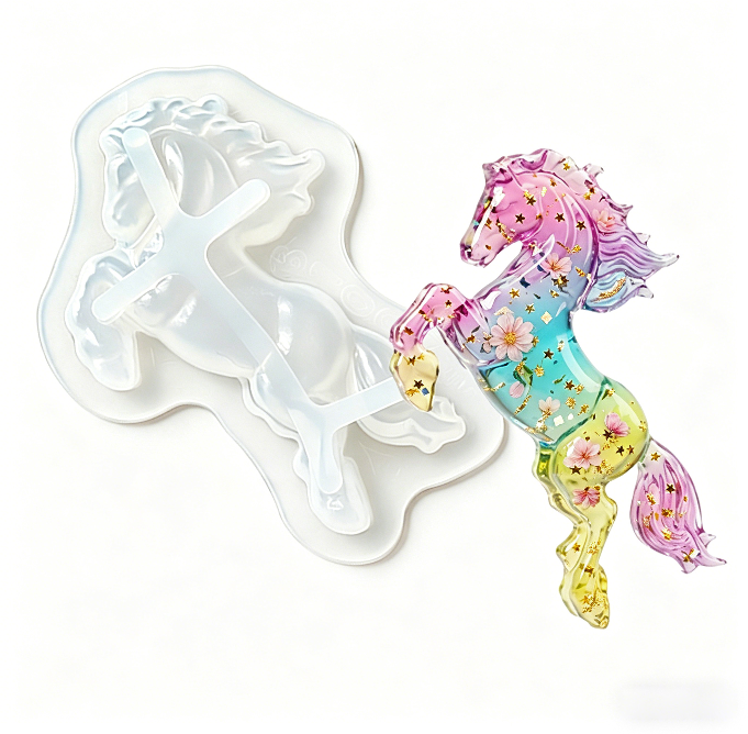 3pcs Flying Pony Figurine Resin Molds