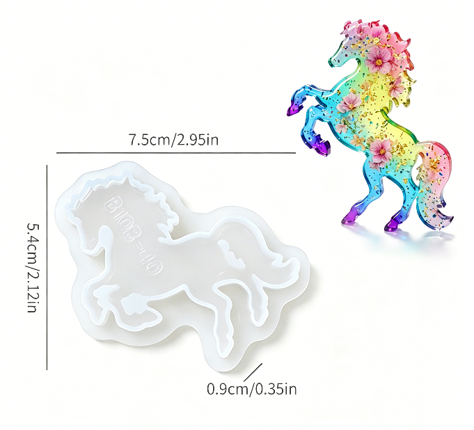 3pcs Flying Pony Figurine Resin Molds