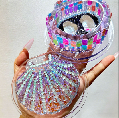 Handmade Diamond Flip-Top Shell Storage Resin Mold