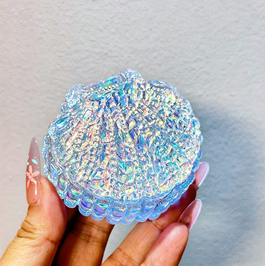 Handmade Diamond Flip-Top Shell Storage Resin Mold