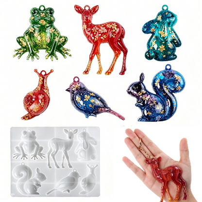 Forest Animal Hanging Ornament Resin Molds Set