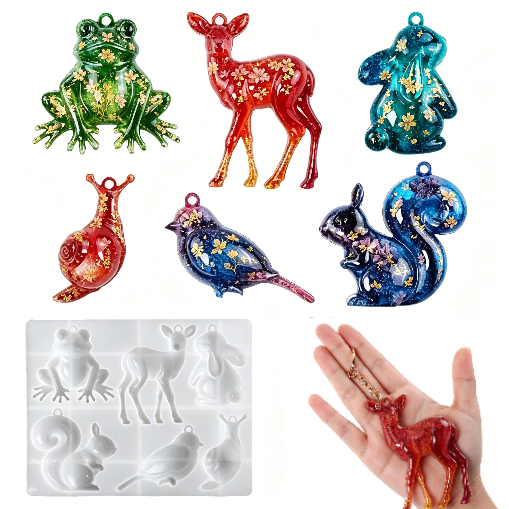 Forest Animal Hanging Ornament Resin Molds Set