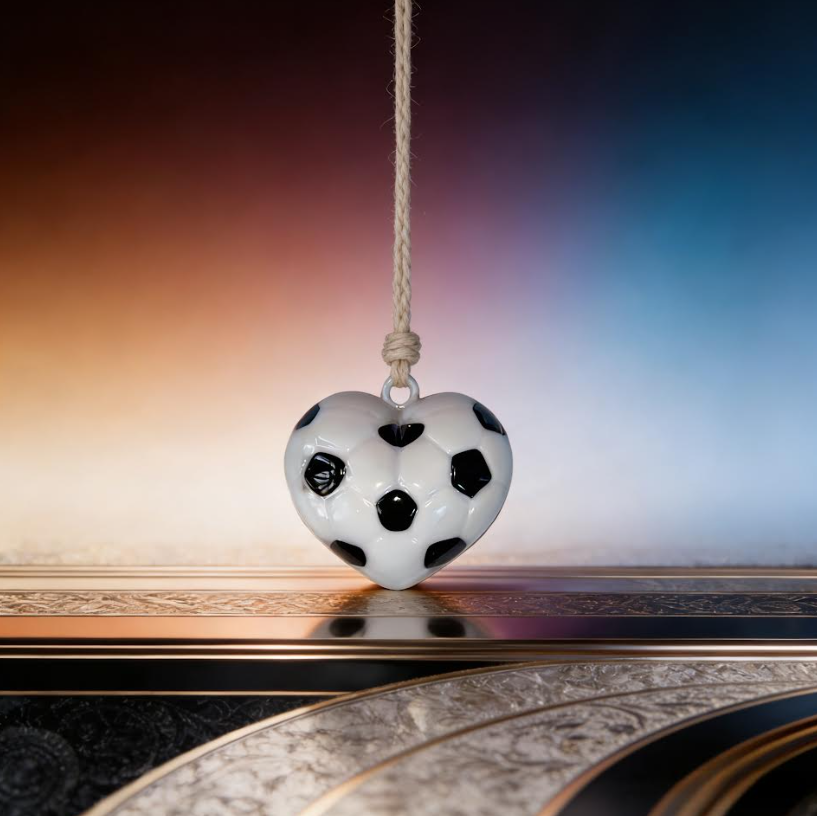 Handmade Puffy Heart Soccer Pattern Necklace Resin Mold