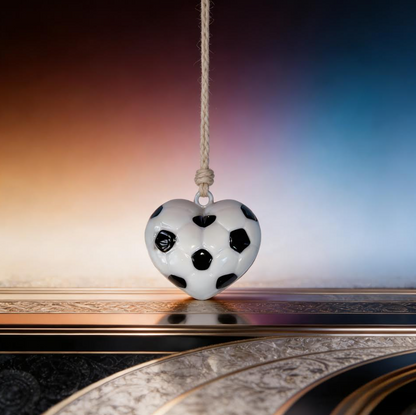 Handmade Puffy Heart Soccer Pattern Necklace Resin Mold