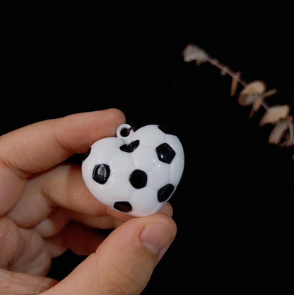 Handmade Puffy Heart Soccer Pattern Necklace Resin Mold