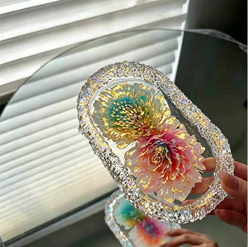 Handmade Large Oval Crystal Cluster Tray Resin Mold