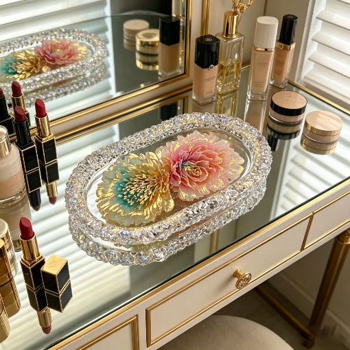 Handmade Large Oval Crystal Cluster Tray Resin Mold