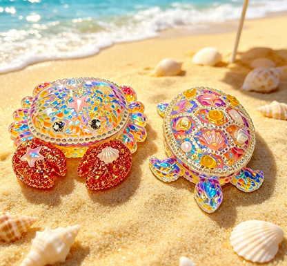 Handmade Diamond Crab & Turtle Storage Box Resin Mold Set