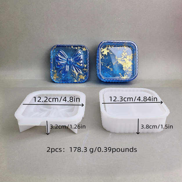 Large Bow Storage Box Resin Mold Set