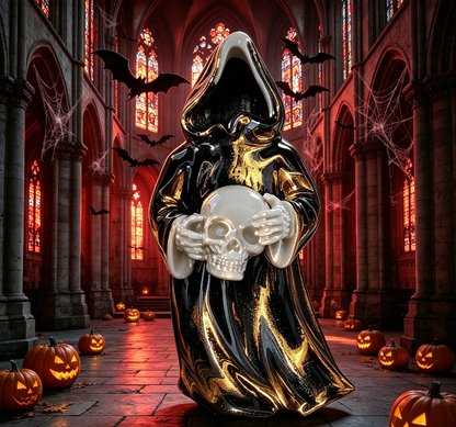 Handmade Mystic Ghost Embrace Skull Figurine Resin Mold