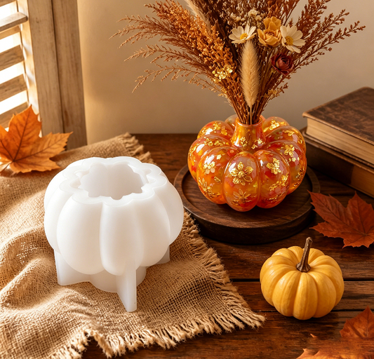 Pumpkin-Shaped Vase Resin Mold