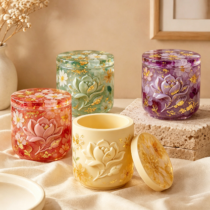 Rose, Magnolia & Lily Storage Jar Resin Mold Set