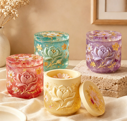 Rose, Magnolia & Lily Storage Jar Resin Mold Set
