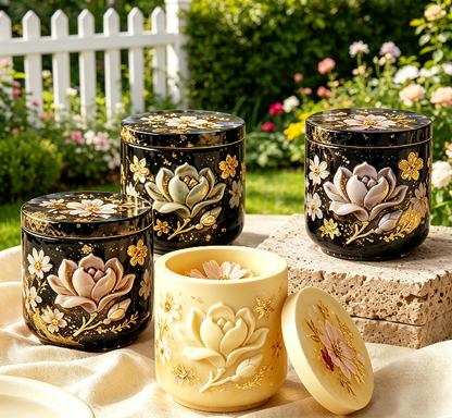 Rose, Magnolia & Lily Storage Jar Resin Mold Set