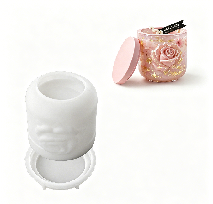 Rose, Magnolia & Lily Storage Jar Resin Mold Set
