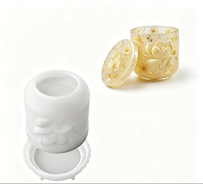 Rose, Magnolia & Lily Storage Jar Resin Mold Set