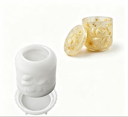 Rose, Magnolia & Lily Storage Jar Resin Mold Set