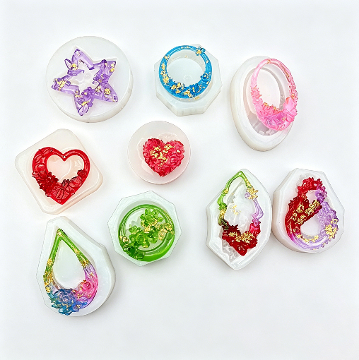 9pcs Irregular Flower Jewelry Resin Mold Set