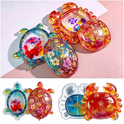 Sea Turtle Crab Storage Box Resin Mold
