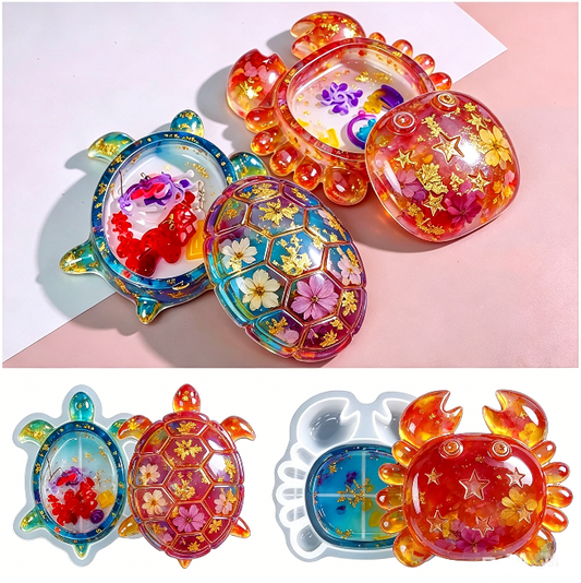 Sea Turtle Crab Storage Box Resin Mold