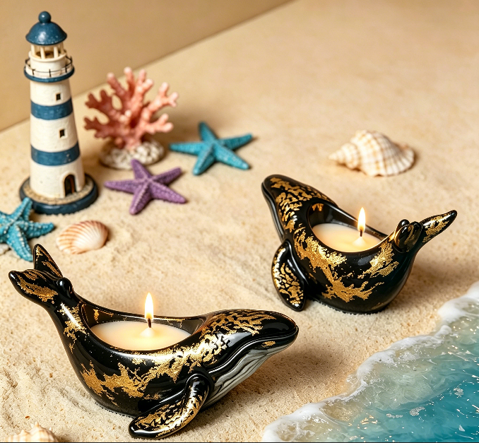 Whale-Shaped Storage Jar & Candle Holder Resin Mold