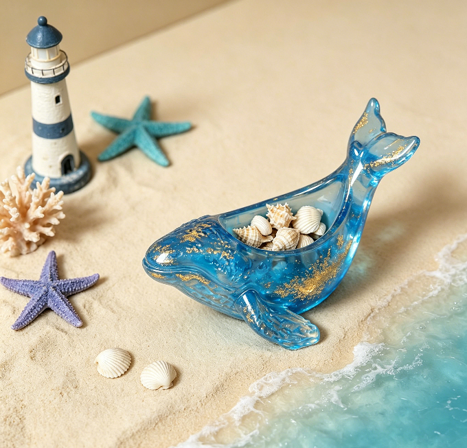 Whale-Shaped Storage Jar & Candle Holder Resin Mold