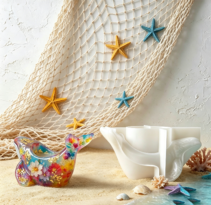Whale-Shaped Storage Jar & Candle Holder Resin Mold