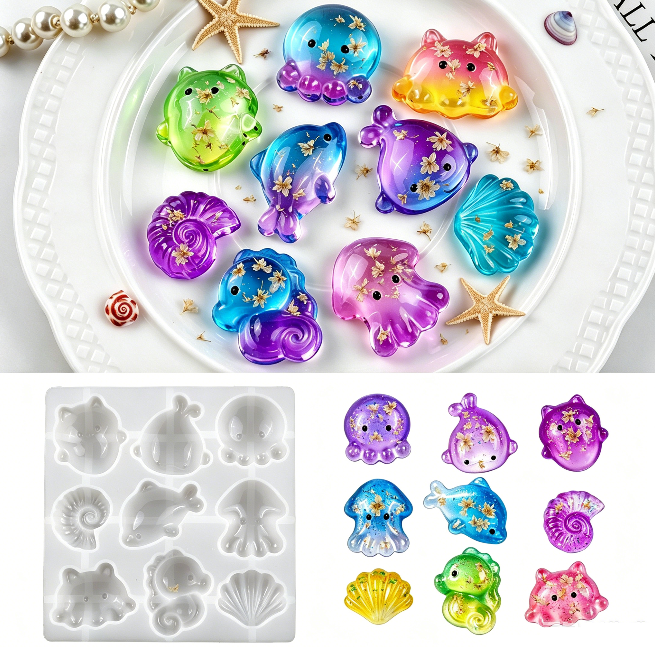 Mini Cute Ocean Animal Figurine Resin Mold