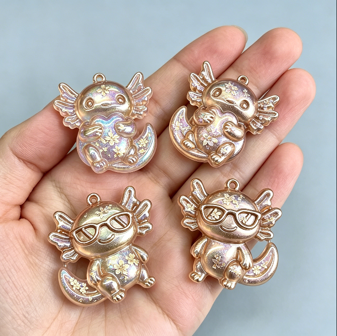 Cute Axolotl Charm Resin Mold with Hole