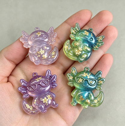 Cute Axolotl Charm Resin Mold with Hole