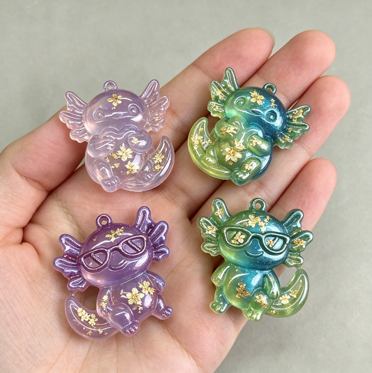 Cute Axolotl Charm Resin Mold with Hole