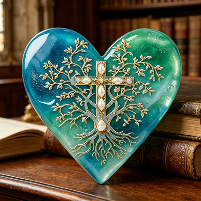 Heart Cross Tree of Life Wall Hanging Resin Mold