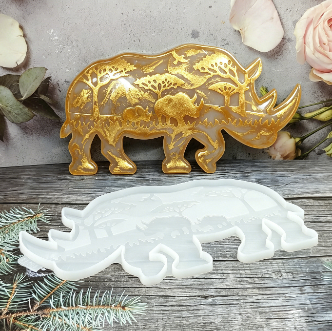Rhino Figurine Resin Mold