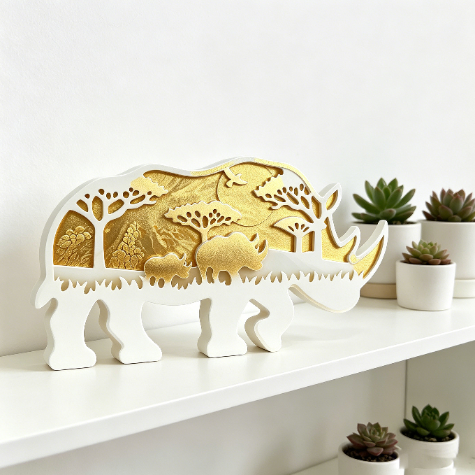 Rhino Figurine Resin Mold