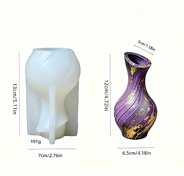 Twisted Sculptural Vase Resin Mold