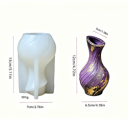Twisted Sculptural Vase Resin Mold