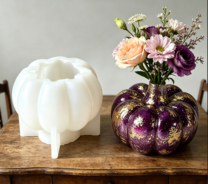 Pumpkin-Shaped Vase Resin Mold