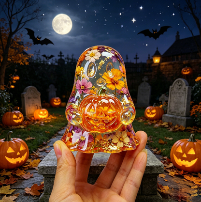 Cute Ghost Holding Pumpkin Figurine Resin Mold