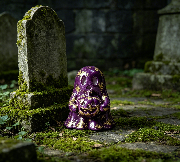 Cute Ghost Holding Pumpkin Figurine Resin Mold