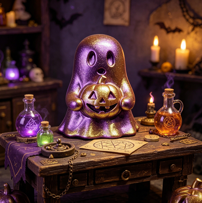 Cute Ghost Holding Pumpkin Figurine Resin Mold