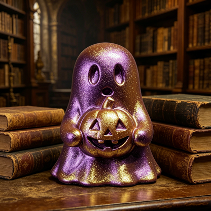 Cute Ghost Holding Pumpkin Figurine Resin Mold