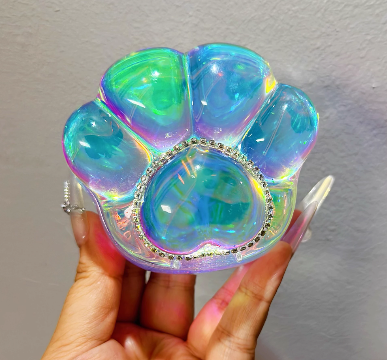 Handmade Puffy Cute Tiger Paw Flip-Top Storage Box Resin Mold