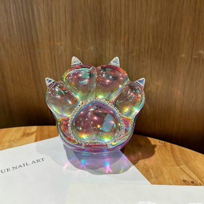 Handmade Puffy Cute Tiger Paw Flip-Top Storage Box Resin Mold